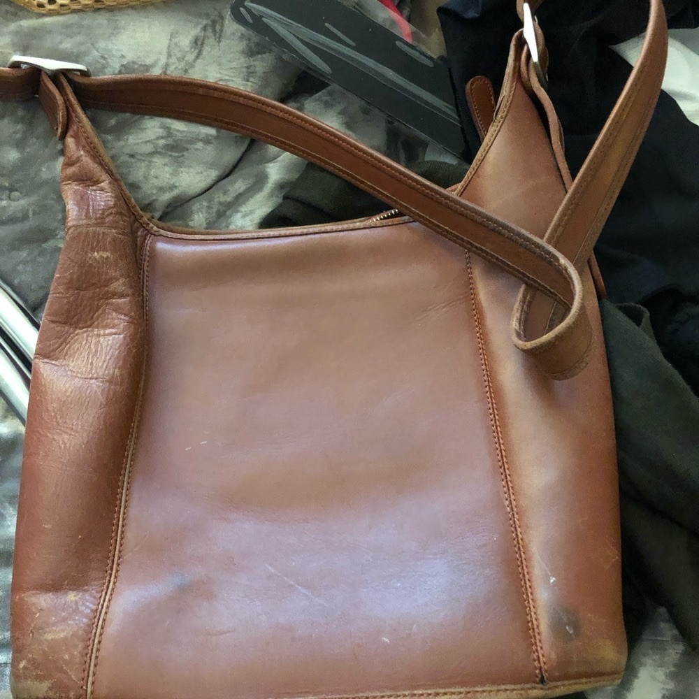 Leather Coach Bucket Bag